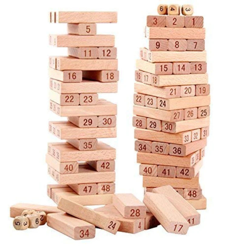 Wooden Number Jenga Puzzle