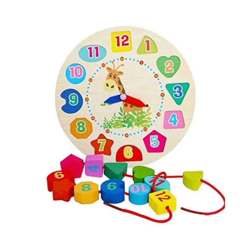 Shape Lacing clock Wooden