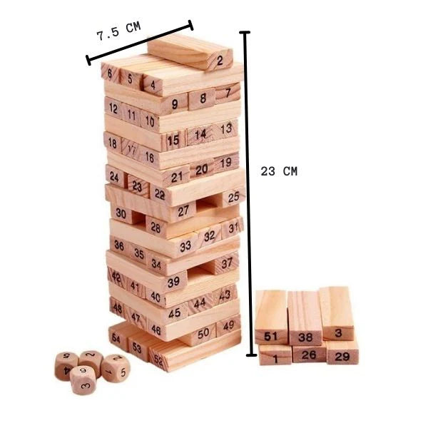 Wooden Number Jenga Puzzle