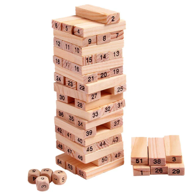 Wooden Number Jenga Puzzle