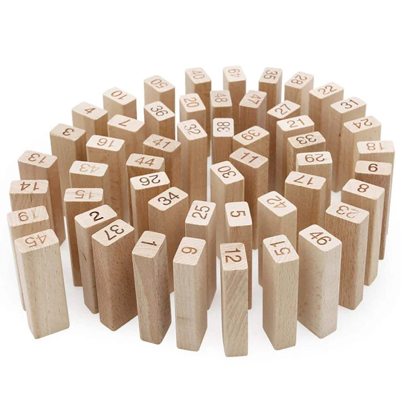 Wooden Number Jenga Puzzle